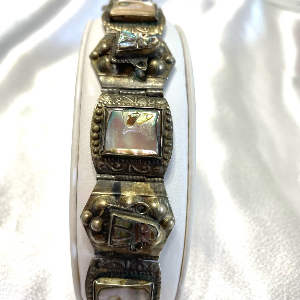 Vintage Antique Hecho En Mexico MOP Bracelet